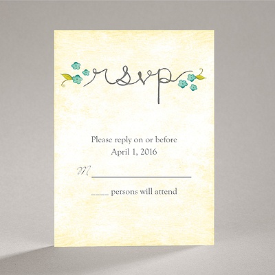 Blossom Together - Aqua - Response Card and Envelope