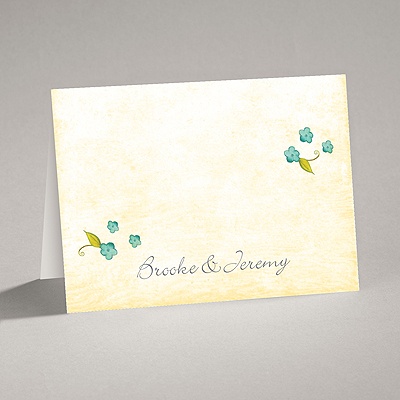 Blossom Together - Aqua - Note Card and Envelope