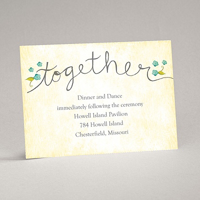 Blossom Together - Aqua - Reception Card