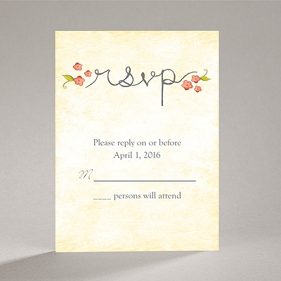 Blossom Together - Posie Pink - Response Card and Envelope