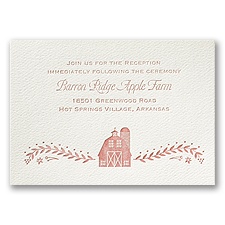 Sweet Barn - Ecru - Featherpress Reception Card