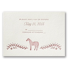 Horse Silhouette - Ecru - Featherpress Response Card