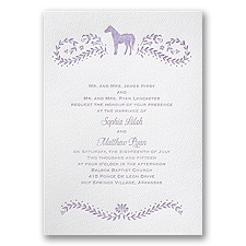 Horse Silhouette - White - Featherpress Invitation