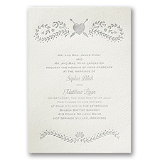 Cupid's Touch - Ecru - Featherpress Invitation