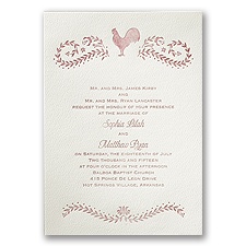 Proud Rooster - Ecru - Featherpress Invitation