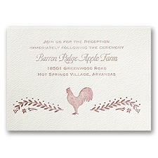 Proud Rooster - Ecru - Featherpress Reception Card