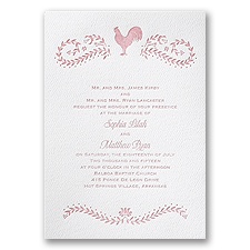 Proud Rooster - White - Featherpress Invitation