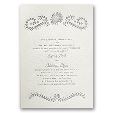 Sunflower Delight - Ecru - Featherpress Invitation