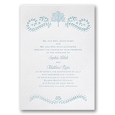 Oak Tree - White - Featherpress Invitation