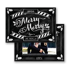 Chalkboard Merry - Photo Holiday Card
