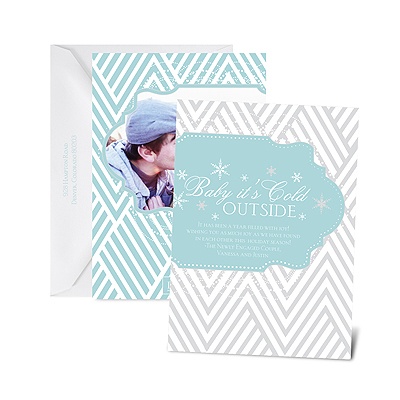 Baby It's Cold Outside - Fountain - Photo Holiday Card