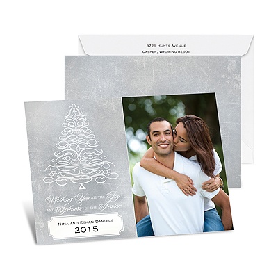 Calligraphy Tree - Photo Holiday Card