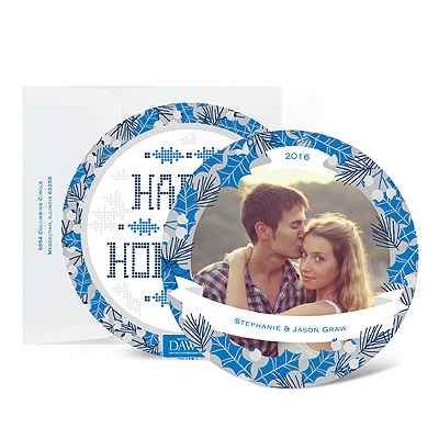 Holiday Wreath - Sterling - Photo Holiday Card