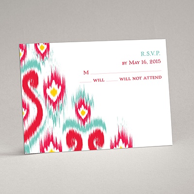 Romantic Ikat - Response Card and Envelope