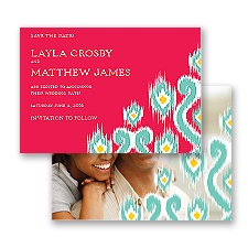 Romantic Ikat - Save the Date Card