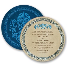 Exotic Touch - Navy - Invitation