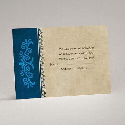 Exotic Touch - Navy - Response Card and Envelope