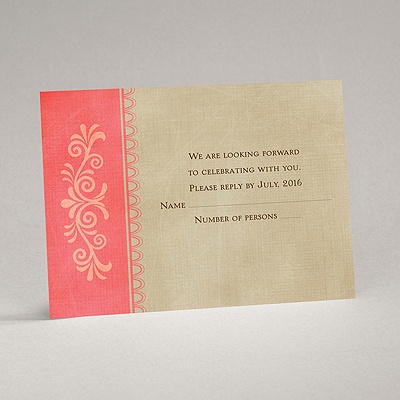 Exotic Touch - Posie Pink - Response Card and Envelope