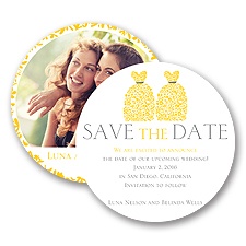 Patterned Dresses - Save the Date Card