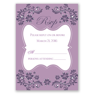 Frosted Flowers - Lavender - Response Card and Envelope