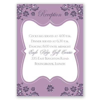 Frosted Flowers - Lavender - Reception Card
