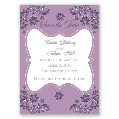 Frosted Flowers - Lavender - Save the Date Magnet