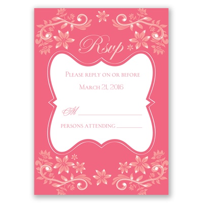 Frosted Flowers - Posie Pink - Response Card and Envelope