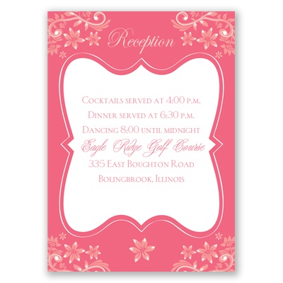 Frosted Flowers - Posie Pink - Reception Card