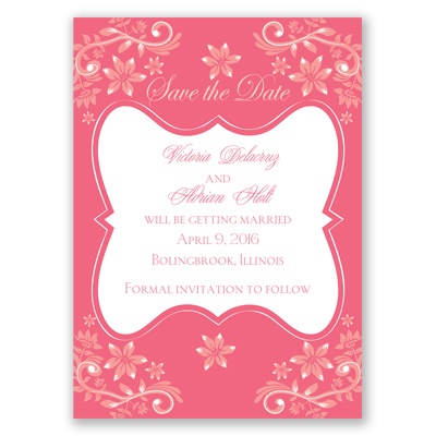 Frosted Flowers - Posie Pink - Save the Date Magnet