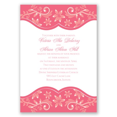 Frosted Flowers - Posie Pink - Invitation