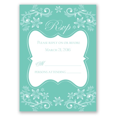 Frosted Flowers - Surf - Response Card and Envelope