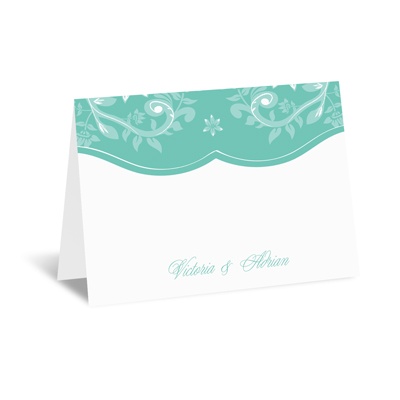 Frosted Flowers - Surf - Note Card and Envelope