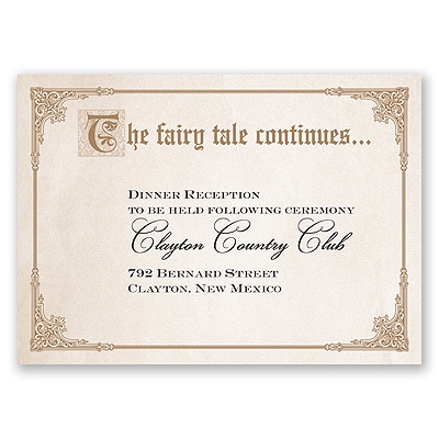Storybook Fairy Tale - Reception Card