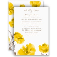 Painted Posies - Canary - Invitation