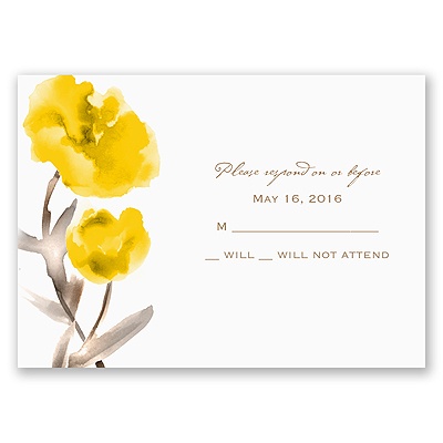 Painted Posies - Canary - Response Card and Envelope