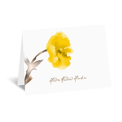 Painted Posies - Canary - Note Card and Envelope