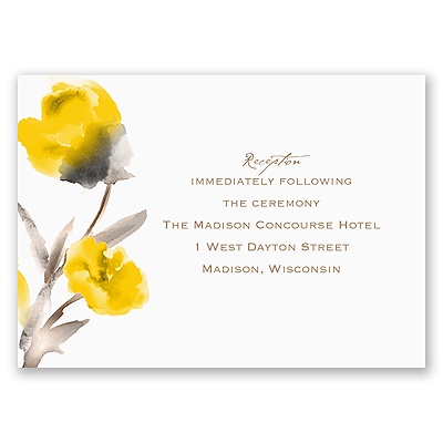 Painted Posies - Canary - Reception Card