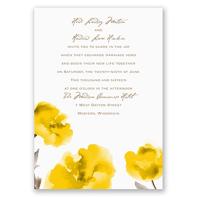 Painted Posies - Canary - Invitation