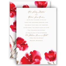 Painted Posies - Cherry - Invitation