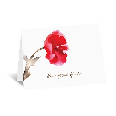 Painted Posies - Cherry - Note Card and Envelope
