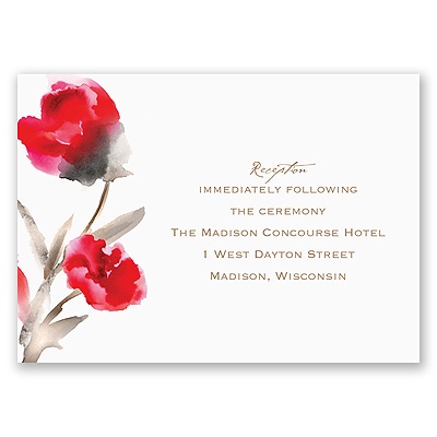Painted Posies - Cherry - Reception Card