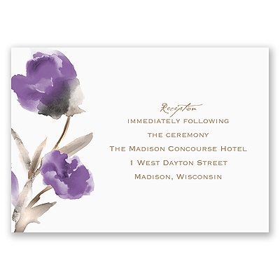 Painted Posies - Lavender - Reception Card