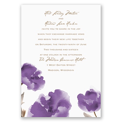 Painted Posies - Lavender - Invitation