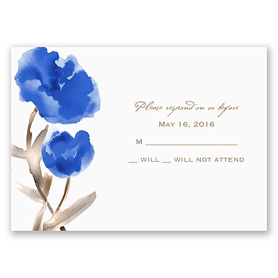 Painted Posies - Malibu - Response Card and Envelope