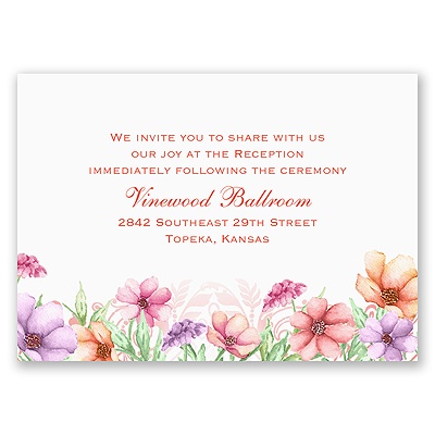 Wedded Bliss - Reception Card