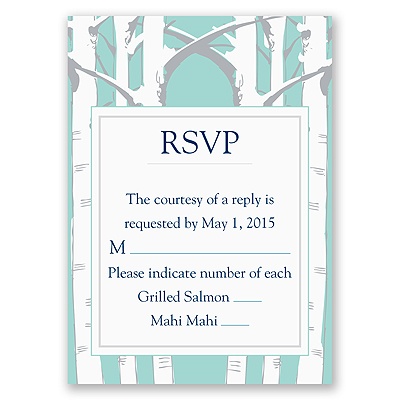 Birch Lovebirds - Response Card and Envelope