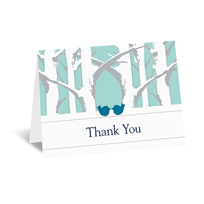 Birch Lovebirds - Note Card and Envelope