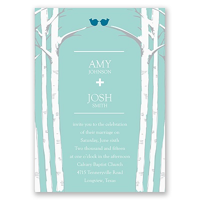 Birch Lovebirds - Invitation