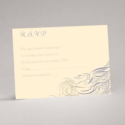 Calligraphy Swan - Response Card and Envelope