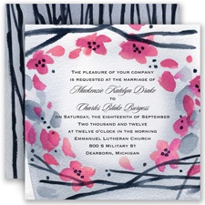 Floral Whimsy Frame - Fuchsia - Invitation